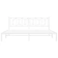 Cadre de lit métal sans matelas et tête de lit blanc 200x200 cm