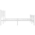 Cadre de lit métal sans matelas et pied de lit blanc 183x213 cm