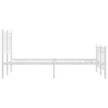 Cadre de lit métal sans matelas et pied de lit blanc 120x190 cm