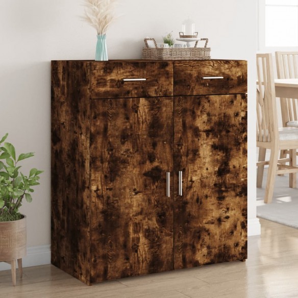 Buffet chêne fumé 80x42,5x93 cm bois d'ingénierie