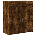 Buffet chêne fumé 80x42,5x93 cm bois d'ingénierie