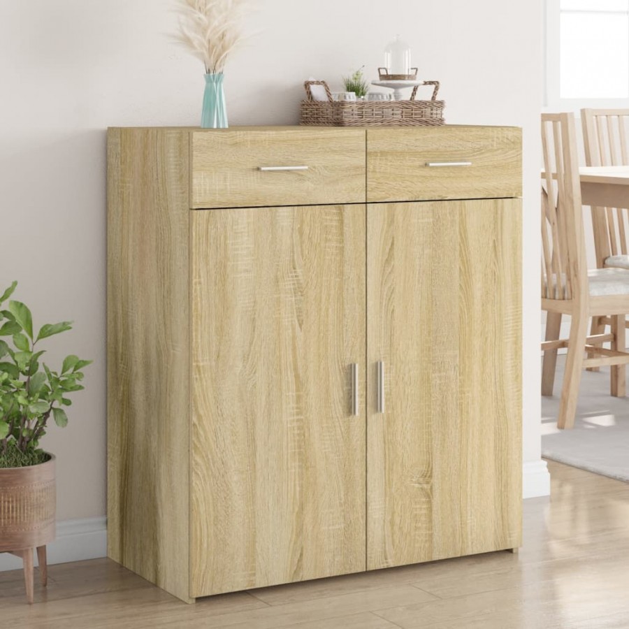 Buffet chêne sonoma 80x42,5x93 cm bois d'ingénierie