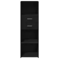 Buffet haut noir 40x42,5x124 cm bois d'ingénierie