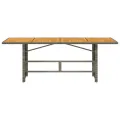 Table de jardin et dessus en bois d'acacia gris résine tressée