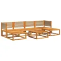 Salon de jardin avec coussins 7 pcs bois massif d'acacia
