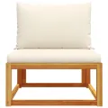 Canapé de jardin sans accoudoirs coussins bois massif d'acacia