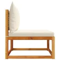 Canapé de jardin sans accoudoirs coussins bois massif d'acacia