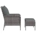 Chaise de jardin avec tabouret gris résine tressée
