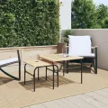 Tables basses gigognes de jardin 2 pcs marron et noir acier