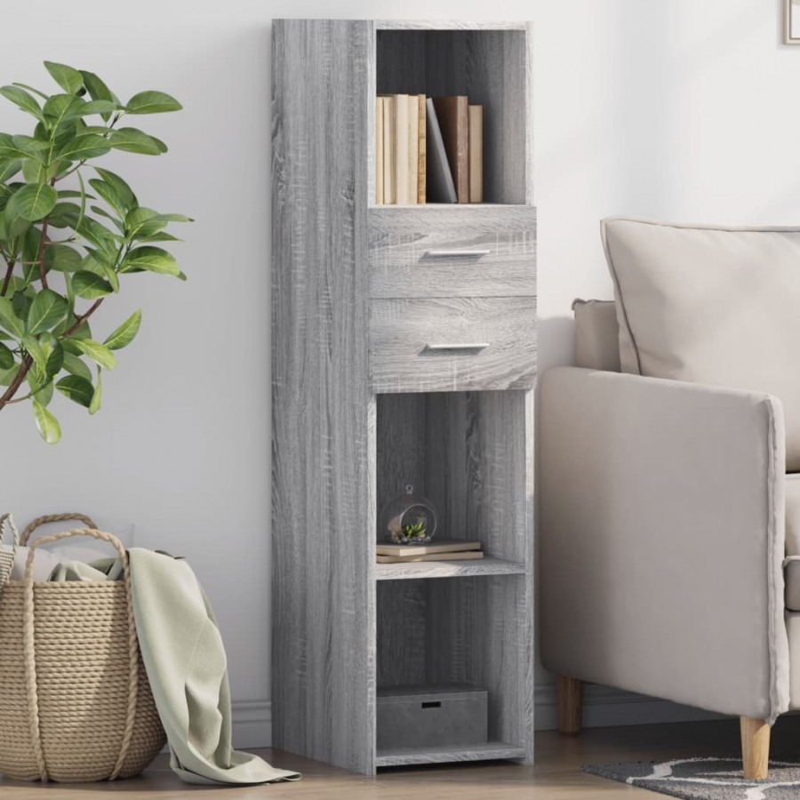 Buffet haut sonoma gris 30x42,5x124 cm bois d'ingénierie