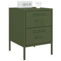Tables de chevet 2 pcs vert olive 36x39x50,5 cm acier