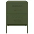 Tables de chevet 2 pcs vert olive 36x39x50,5 cm acier