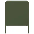 Tables de chevet 2 pcs vert olive 36x39x50,5 cm acier
