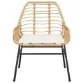 Chaises de jardin lot de 2 et coussins marron rotin