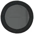 Canapé de jardin avec table coussins rond noir résine tressée