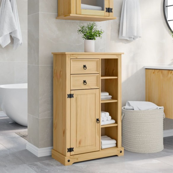 Armoire de salle de bain Corona 70x33x110 cm bois de pin massif