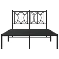 Cadre de lit métal sans matelas avec tête de lit noir 120x190cm