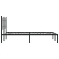 Cadre de lit métal sans matelas avec tête de lit noir 120x190cm