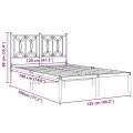 Cadre de lit métal sans matelas avec tête de lit noir 120x190cm