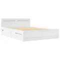 Cadre de lit avec tête de lit sans matelas blanc 140x190 cm