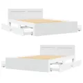 Cadre de lit avec tête de lit sans matelas blanc 140x190 cm