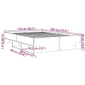 Cadre de lit sans matelas gris béton 140x200 cm bois ingénierie