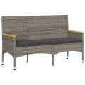 Banc de jardin 3 places avec coussins gris résine tressée