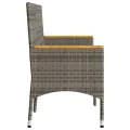 Banc de jardin 3 places avec coussins gris résine tressée