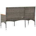 Banc de jardin 3 places avec coussins gris résine tressée