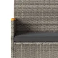 Banc de jardin 3 places avec coussins gris résine tressée
