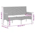 Banc de jardin 3 places avec coussins gris résine tressée