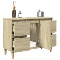 Meuble d'évier chêne sonoma 80x33x60 cm bois d'ingénierie