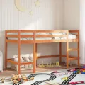 Lit mezzanine d'enfants sans matelas avec échelle 90x200 cm