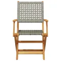 Chaises de jardin pliantes lot de 4 gris poly rotin bois massif