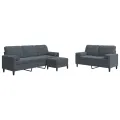 Ensemble de canapés 3 pcs avec coussins et traversins velours