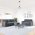Ensemble de canapés 3 pcs avec coussins et traversins velours