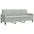 Ensemble de canapés 2 pcs avec coussins Gris clair Velours