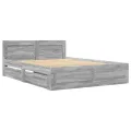 Cadre de lit et tête de lit sans matelas sonoma gris 140x200 cm