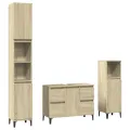 Ensemble de meubles de salle de bain 3 pcs chêne sonoma