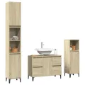 Ensemble de meubles de salle de bain 3 pcs chêne sonoma
