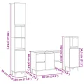 Ensemble de meubles de salle de bain 3 pcs chêne sonoma