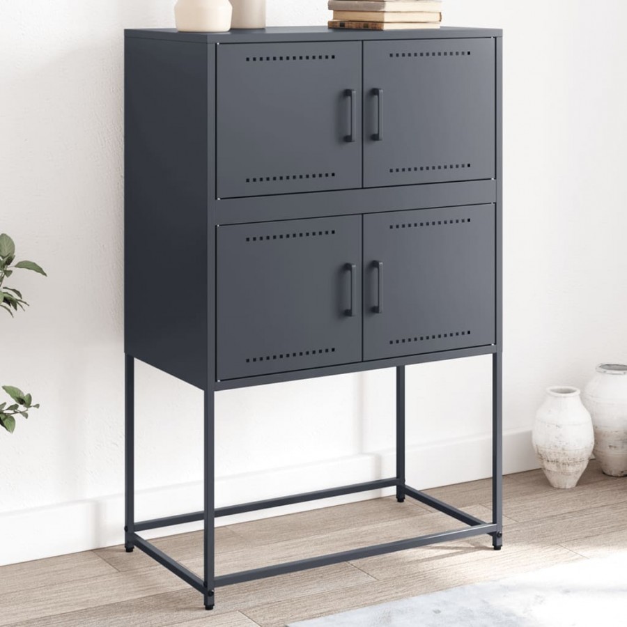 Buffet anthracite 68,5x38,5x107 cm acier