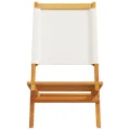 Chaises de jardin lot de 2 blanc crème bois acacia massif tissu