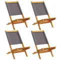 Chaises de jardin pliantes lot de 4 tissu et bois massif