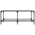 Table basse avec dessus en verre transparent 98,5x50x40cm acier
