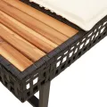 Canapé de jardin avec coussins en forme de L noir rotin acacia