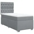 cadre de lit avec matelas Gris clair 90x200 cm Tissu