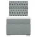 cadre de lit avec matelas Gris clair 90x200 cm Tissu