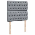 cadre de lit avec matelas Gris clair 90x200 cm Tissu