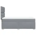 cadre de lit avec matelas Gris clair 90x200 cm Tissu